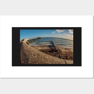 Fisheye view over Cromer beach, North Norfolk, from the concrete promenade Posters and Art